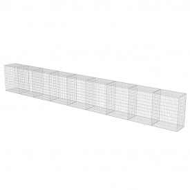vidaXL Gabion perete cu capace, oțel galvanizat, 900 x 50 x 100 cm - Img 3