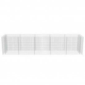 vidaXL Jardinieră gabion, oțel galvanizat, 450 x 90 x 100 cm - Img 5