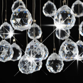 vidaXL Lustră cu mărgele de cristal, argintiu, sferă, 3 x bec G9 - Img 4