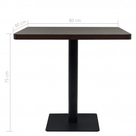 vidaXL Masă bistro, MDF și oțel, pătrată, 80x80x75 cm, Cenușiu închis - Img 6