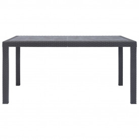 vidaXL Masă de grădină, maro, 150x90x72 cm, plastic, aspect ratan - Img 2