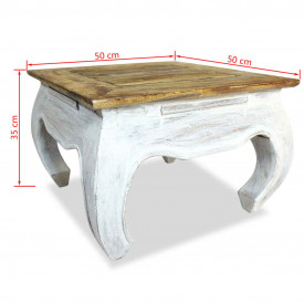 vidaXL Masă laterală din lemn masiv reciclat, 50 x 50 x 35 cm - Img 4
