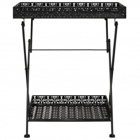 vidaXL Măsuță de ceai pliabilă stil vintage negru 58x35x72 cm metal - Img 2