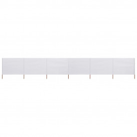 vidaXL Paravan anti-vânt cu 6 panouri, alb, 800 x 80 cm, textil - Img 2