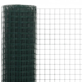 vidaXL Plasă de sârmă, verde, 25 x 1,5 m, oțel cu înveliș PVC, pătrat - Img 3