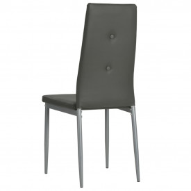 vidaXL Scaune bucătărie, 4 buc, piele artificială, 43x43,5x96 cm, gri - Img 5