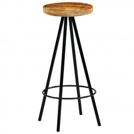 vidaXL Scaune de bar 4 buc, lemn masiv de mango, 30 x 30 x 76 cm - Img 10
