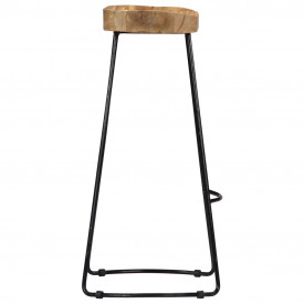 vidaXL Scaune de bar Gavin, 2 buc., 45x40x78 cm, lemn masiv de mango - Img 5