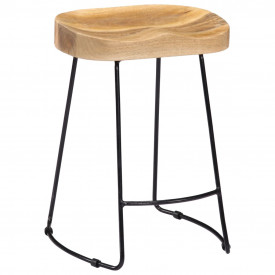 vidaXL Scaune de bar Gavin, 2 buc., 46x38x52 cm, lemn masiv de mango - Img 11