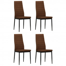 vidaXL Scaune de bucătărie, 4 buc., material textil, maro