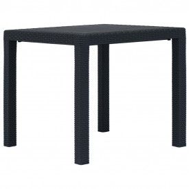vidaXL Set mobilier bistro, 3 piese, antracit, plastic, aspect ratan - Img 7