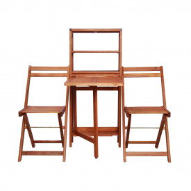 vidaXL Set mobilier bistro, 3 piese, lemn masiv de acacia - Img 3