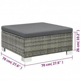 vidaXL Set mobilier de exterior, 28 piese, poliratan, gri - Img 9