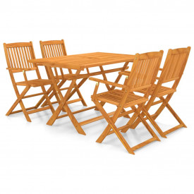 vidaXL Set mobilier de exterior, 5 piese, lemn masiv de acacia