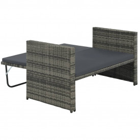 vidaXL Set mobilier de grădină, 5 piese, poliratan, gri - Img 5