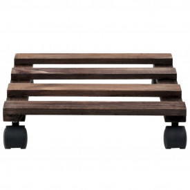 vidaXL Suport cu role pentru plante, 4 buc., 25x25 cm, lemn de cedru - Img 3