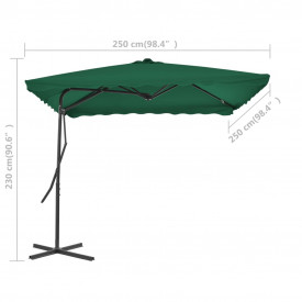vidaXL Umbrelă de soare de exterior, stâlp din oțel, verde, 250x250 cm - Img 6