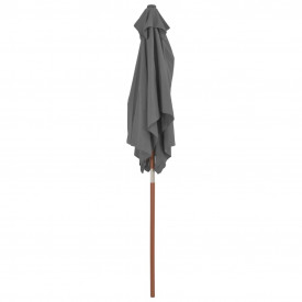 vidaXL Umbrelă de soare, exterior, stâlp lemn, 150x200 cm, antracit - Img 5