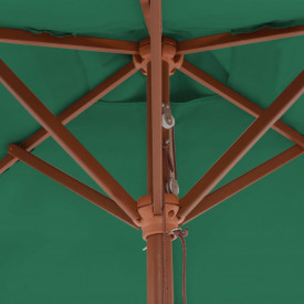 vidaXL Umbrelă de soare, exterior, stâlp lemn, 150x200 cm, verde - Img 7
