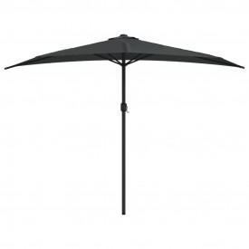 vidaXL Umbrelă de soare semicerc tijă aluminiu antracit 300x150 cm - Img 3