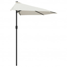 vidaXL Umbrelă de soare, semicerc, tijă aluminiu, nisipiu, 300x150 cm - Img 4