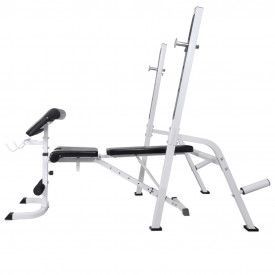 Bancă antrenament rastel greutăți, set haltere/gantere, 60,5kg - Img 3