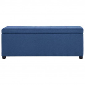 Bancă cu compartiment de depozitare albastru, 116 cm, poliester - Img 2