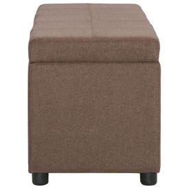 Bancă cu compartiment de depozitare, maro, 116 cm, poliester - Img 2