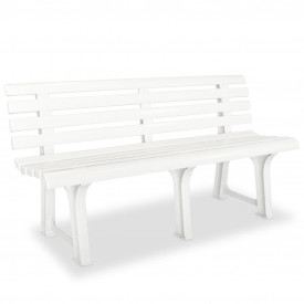 Bancă de grădină 145,5x49x74 cm, plastic, alb