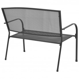 Bancă de grădină cu cotiere, plasă de oțel, 108x60x88 cm - Img 2