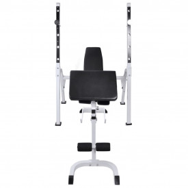 Bancă fitness cu rastel greutăți, set de haltere/gantere, 90 kg - Img 4