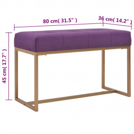 Bancă, violet, 80 cm, catifea - Img 5