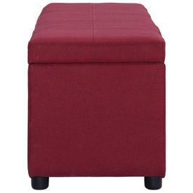 Banchetă cu zonă de depozitare, roșu vin, 116cm, poliester - Img 2