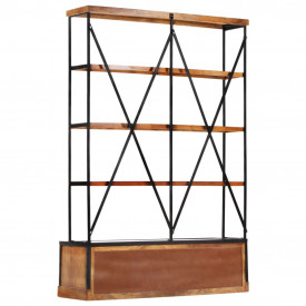 Bibliotecă 4 rafturi 6 sertare 122x36x181 cm lemn masiv mango - Img 3