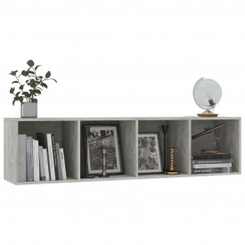 Bibliotecă/Comodă TV, gri beton, 143 x 30 x 36 cm - Img 5