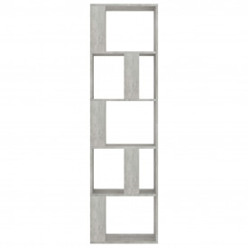 Bibliotecă/Separator cameră, gri beton, 45x24x159 cm, PAL - Img 5