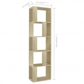 Bibliotecă/Separator cameră, stejar Sonoma, 45x24x159cm, PAL - Img 7