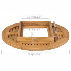 Blat de masă pentru lada de bere, lemn de tec, 70 cm - Img 7