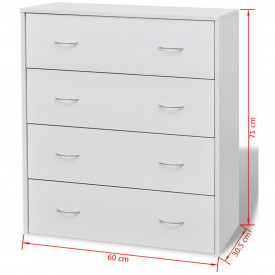 Bufet cu 4 sertare, 60 x 30,5 x 71 cm, alb - Img 6