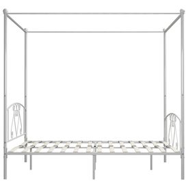 Cadru de pat cu baldachin, alb, 180 x 200 cm, metal - Img 3