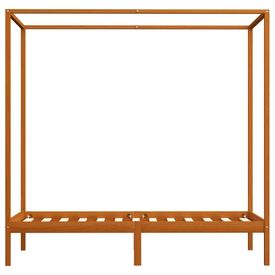 Cadru pat cu baldachin, maro miere, 90x200cm, lemn masiv pin - Img 2