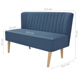 Canapea cu material textil, 117 x 55,5 x 77 cm, albastru - Img 4