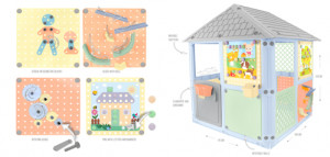 Casuta de joaca Mochtoys Smart House culori pastel, 115 x 106 x 128 cm, 12796 - Img 2