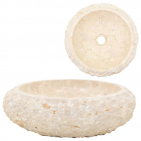 Chiuvetă, crem, 40 x 12 cm, marmură