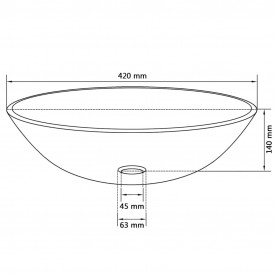 Chiuvetă de baie din sticlă călită, 42 cm, negru - Img 4