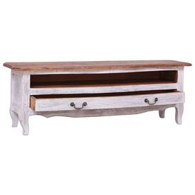 Comodă TV, alb, 120 x 30 x 40 cm, lemn masiv reciclat
