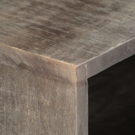 Comodă TV, gri, 115x30x46 cm, lemn masiv de mango - Img 5