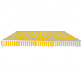Copertină pliabilă, acționare manuală, 400 cm, galben/alb - Img 2