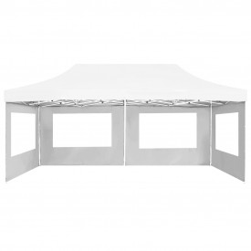 Cort de petrecere pliabil cu pereți, alb, 6 x 3 m, aluminiu - Img 5