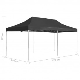 Cort de petrecere pliabil profesional, antracit, 6x3m, aluminiu - Img 8
